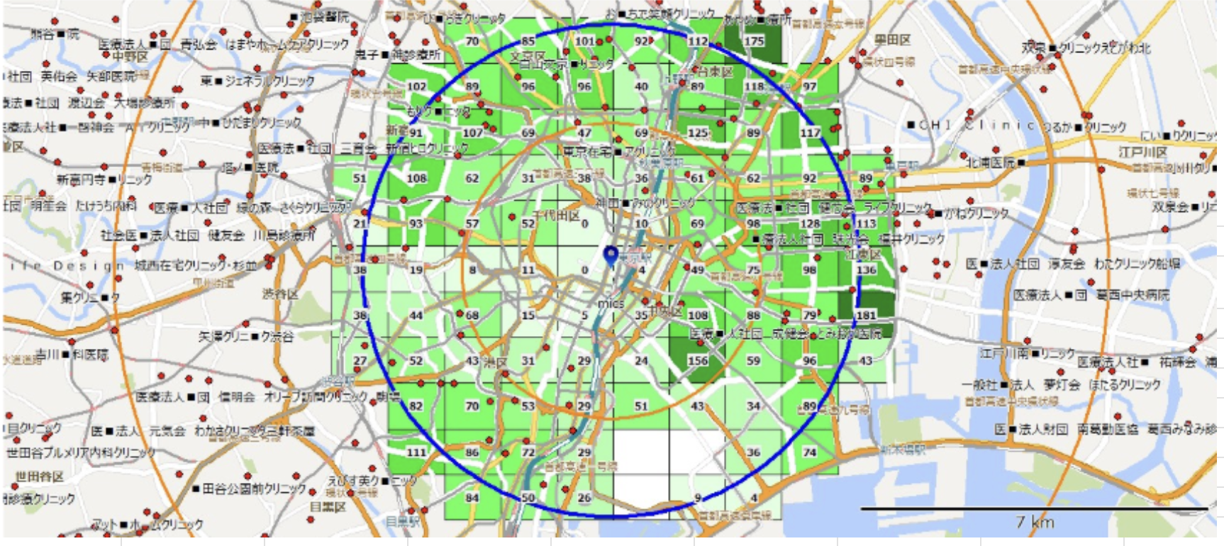 競合・連携施設マッピング例